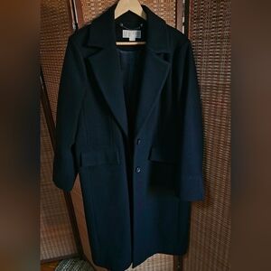 Michael Kors Black 2-Button Wool Peacoat